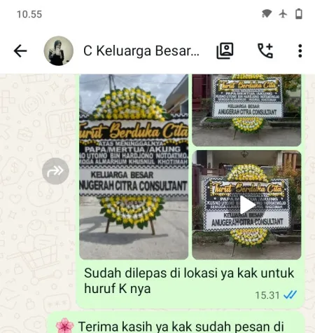 Pengiriman Papan Bunga Duka Kelapa Indah