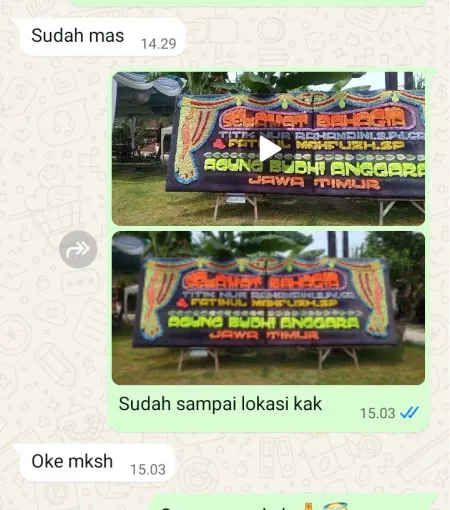 Pengiriman Papan Bunga Kelapa Indah